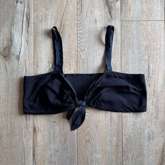 Anthropologie Maeve Black 100% Linen Tie Front Summer Boho Crop Bra Top Size 2X - Picture 7 of 12